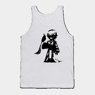 Pirate Captain (rock star) minimal silhouette white Tank Top